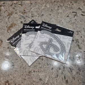 Disney Silver Glitter Iron On Patch Lot of 3 Neon Tuesday Wearable Art
